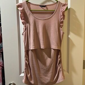 Nursing Breastfeeding Tank Pink Large